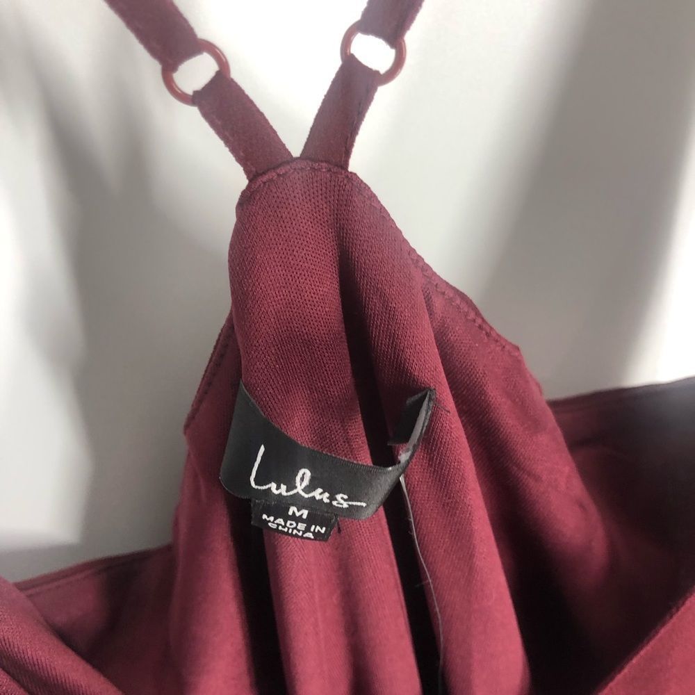 Lulu’s NWT Heroes To Us Dress Burgundy Sz M - Picture 9 of 11